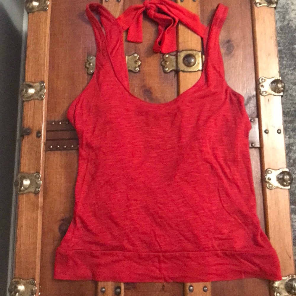 Kimici Blue Open Back Red Tank Top